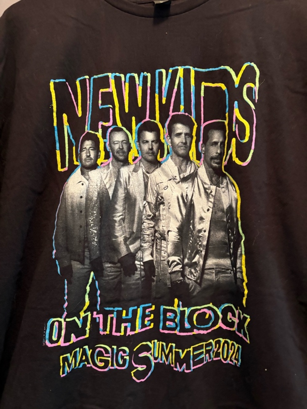 Gildan Black Short Sleeve New Kids On The Block Graphic Tee - Picture 2 of 6